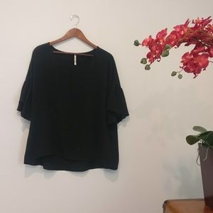 Red Lolly Bell Sleeve Shirt